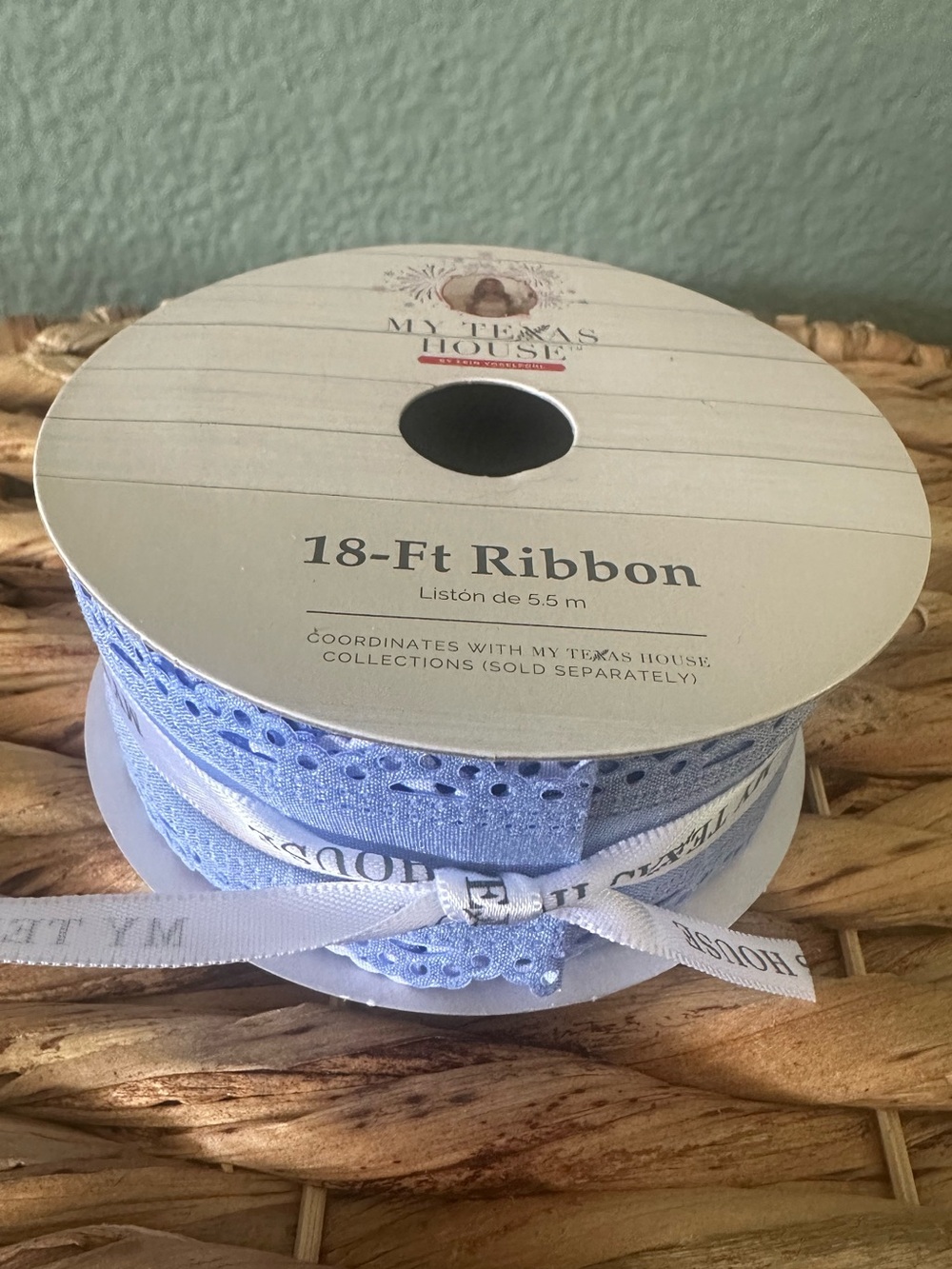 My Texas House Blue Scalloped Eyelet-Style Ribbon